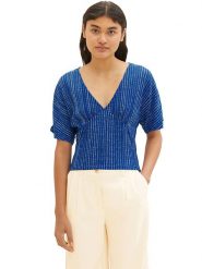 Tom Tailor Koszulka w kolorze niebieskim rozmiar: S. Niebieskie bluzki Tom Tailor, s, bez wzorów, bez kołnierzyka, bez ramiączek. Za 56.66 zł.