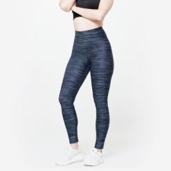 Legginsy fitness damskie Domyos. Szare legginsy DOMYOS, l, bez wzorów, z elastanu, z podwyższonym stanem. W wyprzedaży za 49.99 zł.
