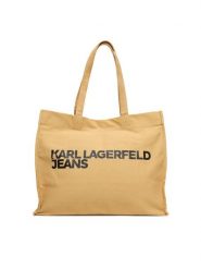 Karl Lagerfeld Jeans Torebka A1W50002 Beżowy. Brązowe shopper Karl Lagerfeld Jeans, bez wzorów, z jeansu, bez dodatków. Za 259.99 zł.