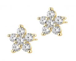 Kolczyki srebrne z cyrkoniami - kwiaty. Szare kolczyki Apart, z cyrkonią, pozłacane. Za 144.00 zł.