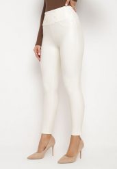 Białe Legginsy z Ekoskóry Ocieplane z Efektem Push-Up Labrisa. Białe legginsy Born2be, m, bez wzorów, z jeansu, z podwyższonym stanem. Za 34.99 zł.