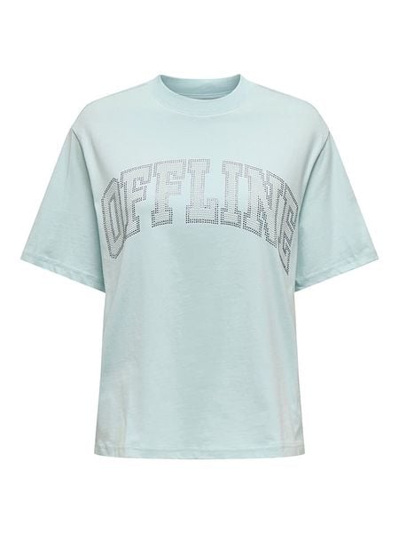 ONLY Koszulka w kolorze błękitnym rozmiar: M. Niebieskie bluzki Only, m, bez wzorów, z bawełny, bez kołnierzyka, bez ramiączek. Za 43.68 zł.