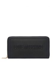 LOVE MOSCHINO Portfel Signature Love JC5500PP1PLE0000 Czarny. Czarne portfele Love Moschino, bez wzorów, ze skóry. Za 459.99 zł.