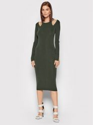 Patrizia Pepe Sukienka codzienna 8A0922/K007-S635 Zielony Slim Fit. Zielone sukienki Patrizia Pepe, na co dzień, s, bez wzorów, z wiskozy, bez kołnierzyka, bez ramiączek, proste. Za 1,109.00 zł.