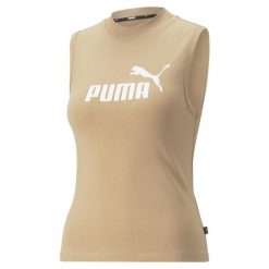 Koszulka Kobieta Puma Ess Slim Logo beżowy. Brązowe bluzki Puma, s, bez wzorów, sportowe, bez kołnierzyka, bez ramiączek. W wyprzedaży za 88.20 zł.