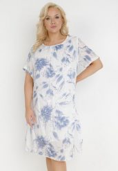 Niebieska Sukienka z Bawełny Sebaestus. Niebieskie sukienki Born2be, na co dzień, plus size, bez wzorów, z bawełny, klasyczne, bez kołnierzyka, plus size, bez ramiączek, midi, proste. Za 64.99 zł.