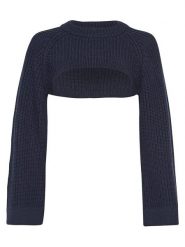 MOSS COPENHAGEN Sweter "Faye Peony" w kolorze granatowym rozmiar: S/M. Niebieskie golfy Moss Copenhagen, m, bez wzorów, z poliamidu, bez ramiączek. Za 106.13 zł.