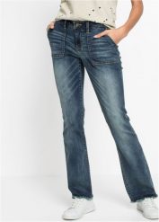 Dżinsy BOOTCUT. Niebieskie jeansy bonprix, bez wzorów. Za 159.99 zł.