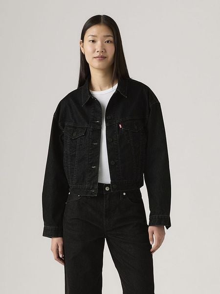 Levi's Kurtka dżinsowa w kolorze czarnym rozmiar: L. Czarne kurtki Levi's®, l, z aplikacjami, z bawełny, bez kaptura. Za 224.95 zł.