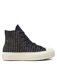 Converse Trampki Chuck Taylor All Star Lift Platform Crochet A09829C Czarny. Czarne trampki Converse, bez wzorów, z materiału, bez zapięcia. Za 359.99 zł.