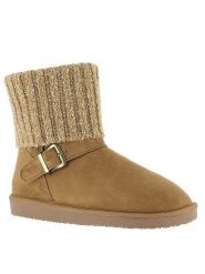 Blackfield Botki zimowe "Kylie" w kolorze jasnobrązowym rozmiar: 39. Brązowe botki Blackfield, na zimę, z aplikacjami, z materiału, z okrągłym noskiem, bez obcasa, bez zapięcia. Za 173.99 zł.