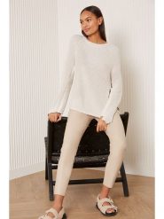Oui Legginsy w kolorze beżowym rozmiar: 46. Brązowe legginsy Oui, bez wzorów. Za 140.86 zł.