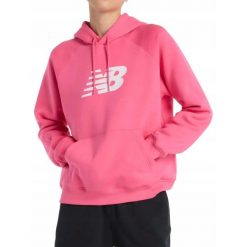 BLUZA damska NEW BALANCE z kapturem ciepła dresowa różowa XS. Czerwone bluzy New Balance, xs, bez wzorów, z dresówki, z kapturem. Za 249.00 zł.
