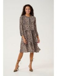 CULTURE Sukienka w kolorze beżowym rozmiar: XL. Brązowe sukienki Culture, xl, bez wzorów, z wiskozy, bez kołnierzyka, bez ramiączek, midi, rozkloszowane. Za 130.99 zł.