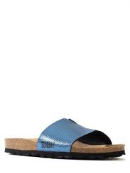 Sunbay Klapki "Djeelia" w kolorze granatowym rozmiar: 38. Niebieskie klapki Sunbay, bez wzorów, ze skóry, z otwartym noskiem, bez obcasa. Za 159.95 zł.