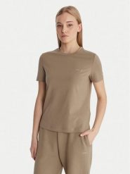 Guess T-Shirt V6RI07 J1314 Beżowy Regular Fit. Brązowe t-shirty Guess, l, z aplikacjami, z bawełny, bez kołnierzyka, bez ramiączek. Za 159.99 zł.