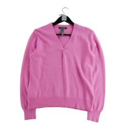Second life - Sweter z różową wełną i kaszmirem dla kobiet - Jak nowy. Czerwone golfy RALPH LAUREN, bez wzorów, z kaszmiru, bez ramiączek. Za 169.16 zł.
