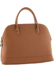 ORE10 Skórzana torebka "Genova" w kolorze jasnobrązowym - 40 x 30 x 15 cm rozmiar: onesize. Brązowe torebki klasyczne ORE10, bez wzorów, z materiału, przez ramię, bez dodatków. Za 260.99 zł.