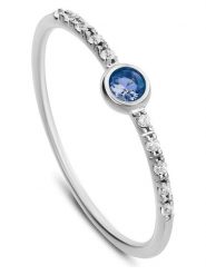 DIA DIAMONDS Srebrny pierścionek z diamentami i szafirem rozmiar: 52. Niebieskie pierścionki DIA DIAMONDS, z diamentem, srebrne. Za 195.45 zł.