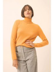 Just Cashmere Kaszmirowy sweter "Ava" w kolorze żółtym rozmiar: L. Żółte golfy Just Cashmere, l, bez wzorów, z kaszmiru, bez ramiączek. Za 347.99 zł.