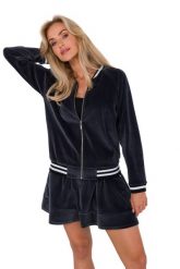 Bluza Bomberka z Weluru - Grafitowa. Szare bluzy MOE, l, bez wzorów, z bawełny, bez kaptura. Za 344.90 zł.