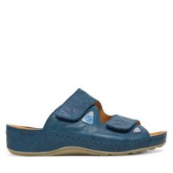 Klapki Dr. Brinkmann. Niebieskie klapki Dr. Brinkmann, bez wzorów, bez obcasa. Za 379.99 zł.