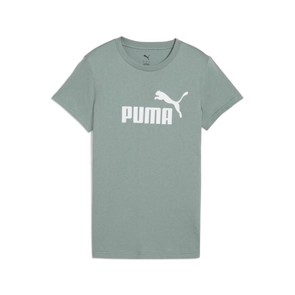 Damska koszulka z logo ESS No. 1 PUMA Green Moon. Szare bluzki Puma, s, bez wzorów, sportowe, bez kołnierzyka, bez ramiączek. Za 74.99 zł.