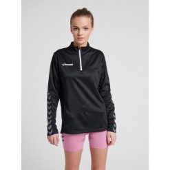 Bluza Kurtka HUMMEL HML AUTHENTIC Women Poly Zip Jacket damska. Czarne bluzy sportowe Hummel, l, bez wzorów, z materiału, bez kaptura. Za 99.00 zł.