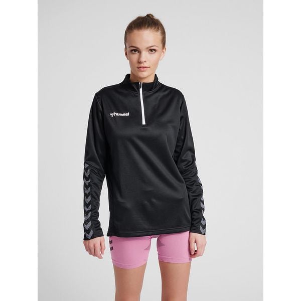 Bluza Kurtka HUMMEL HML AUTHENTIC Women Poly Zip Jacket damska. Czarne bluzy Hummel, l, bez wzorów, z materiału, bez kaptura. Za 99.00 zł.