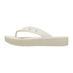 Japonki damskie Crocs Classic Platform. Brązowe klapki Crocs, bez wzorów, z materiału, bez obcasa. Za 261.00 zł.