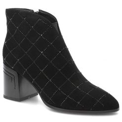 Czarne Botki S.Barski Eleganckie Buty Damskie. Czarne botki S.BARSKI, bez wzorów, bez obcasa, na obcasie, bez zapięcia. Za 322.99 zł.