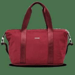 Duża torba damska ROSELLA z funkcją poszerzania DARK RED. Czerwone torby na laptopa Wings, bez wzorów, z materiału, duże. Za 169.90 zł.