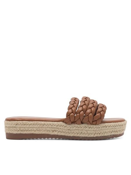 DeeZee Espadryle INCREDIBLE KL-E8875-2 Brązowy. Brązowe espadryle DeeZee, bez wzorów, ze skóry, bez obcasa, bez zapięcia. Za 129.99 zł.