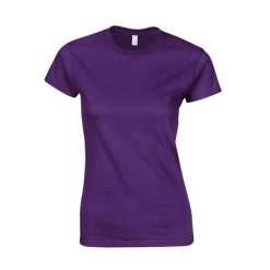 Koszulka Damska Z Miękkiej W Dotyku Bawełny Ringspun. Fioletowe bluzki GILDAN, xl, bez wzorów, z bawełny, sportowe, bez kołnierzyka, bez ramiączek. Za 29.99 zł.