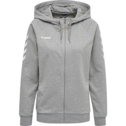 HUMMEL bluza damska bawełniana rozpinana z kapturem HMLGO COTTON ZIP. Szare bluzy Hummel, xs, bez wzorów, z bawełny, z kapturem. Za 98.00 zł.