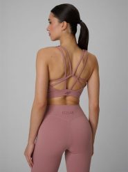 4F Biustonosz treningowy z niskim wsparciem damski - różowy S. Czerwone bielizna sportowa 4f, l, bez wzorów, z gumy. Za 129.99 zł.