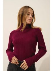 Just Cashmere Kaszmirowy golf "Miraya" w kolorze bordowym rozmiar: L. Czerwone golfy Just Cashmere, l, bez wzorów, z kaszmiru, bez ramiączek. Za 326.56 zł.