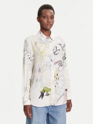 Desigual Koszula Newsarty 25WWCW14 Biały Loose Fit. Białe koszule Desigual, s, bez wzorów, z wiskozy, bez kołnierzyka, bez ramiączek. Za 379.99 zł.