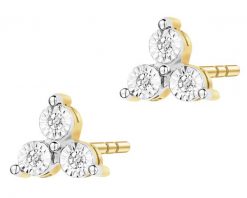 Kolczyki z żółtego złota z diamentami - 0,03 ct - próba 375. Żółte kolczyki Apart, z diamentem, złote. Za 959.00 zł.