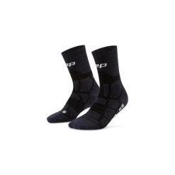 Skarpety hikingowe damskie kompresyjne do połowy łydki z maks amortyzacją CEP. Czarne skarpety CEP, bez wzorów, z elastanu. Za 114.00 zł.