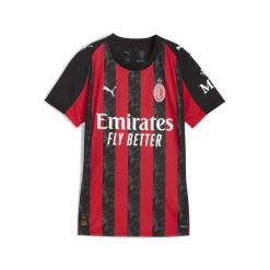 Damska koszulka domowa AC Milan 25/26 PUMA For All Time Red Black. Czarne bluzki Puma, xl, bez wzorów, sportowe, bez kołnierzyka, bez ramiączek. Za 439.00 zł.