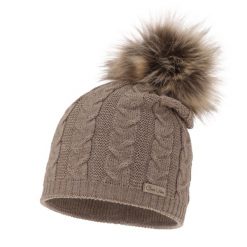 Czapka Damska z Wełny Merino Bafi - Ciemnobeżowa. Czapki Molly, bez wzorów, z materiału. Za 59.00 zł.