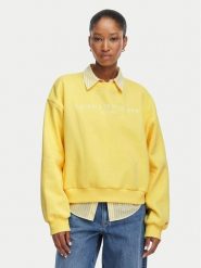 Tommy Hilfiger Bluza Ext Corp WW0WW47831 Żółty jasny Cropp Fit. Żółte bluzy TOMMY HILFIGER, m, bez wzorów, z bawełny, bez kaptura. Za 409.99 zł.