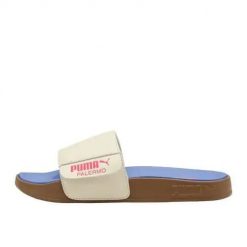 Klapki damskie Puma Leadcat 2.0. Białe klapki Puma, bez wzorów, z jeansu, bez obcasa. Za 179.00 zł.
