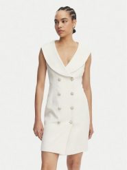 Artigli Sukienka koktajlowa ACAB004864 Kremowy Regular Fit. Białe sukienki Artigli, bez wzorów, z syntetyku, wizytowe, bez kołnierzyka, bez ramiączek. Za 909.99 zł.