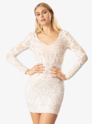 APART Sukienka w kolorze kremowym rozmiar: 38. Brązowe sukienki Apart, bez wzorów, bez kołnierzyka, bez ramiączek, mini. Za 239.99 zł.