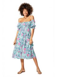 Aller Simplement Sukienka w kolorze błękitno-jasnoróżowym rozmiar: 38/40. Niebieskie sukienki Aller Simplement, bez wzorów, z wiskozy, klasyczne, bez kołnierzyka, bez ramiączek, midi. Za 86.99 zł.