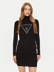 Guess Golf Piper W4BR03 Z2NQ2 Czarny Regular Fit. Czarne golfy Guess, m, z aplikacjami, z wiskozy, bez ramiączek. Za 199.99 zł.