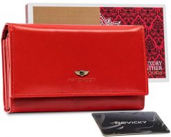 Portfel skórzany Peterson [DH] PTN 438 2-3-1-5989 R czerwony. Czerwone portfele Peterson, bez wzorów, ze skóry. Za 123.00 zł.