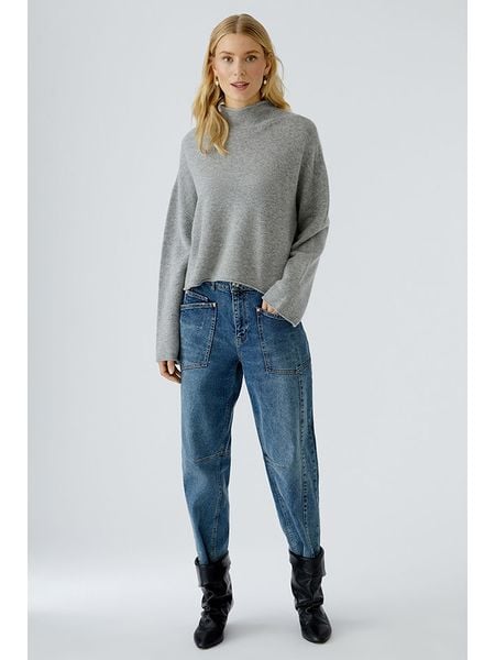 Oui Wełniany golf w kolorze szarym rozmiar: 38. Szare golfy Oui, bez wzorów, z kaszmiru, bez ramiączek. Za 424.45 zł.